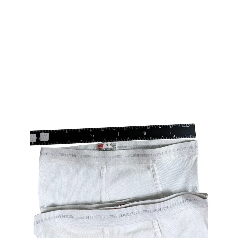 NWOT Hanes Briefs Men's 34 White 4-Pack Vintage Premium Cotton Basics No Package